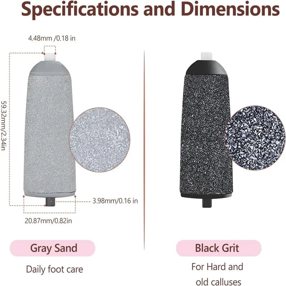 8 Pcs Electric Foot File Roller Head Replacements Pedicure Callus Remover Refill Wheels For Heel D 1