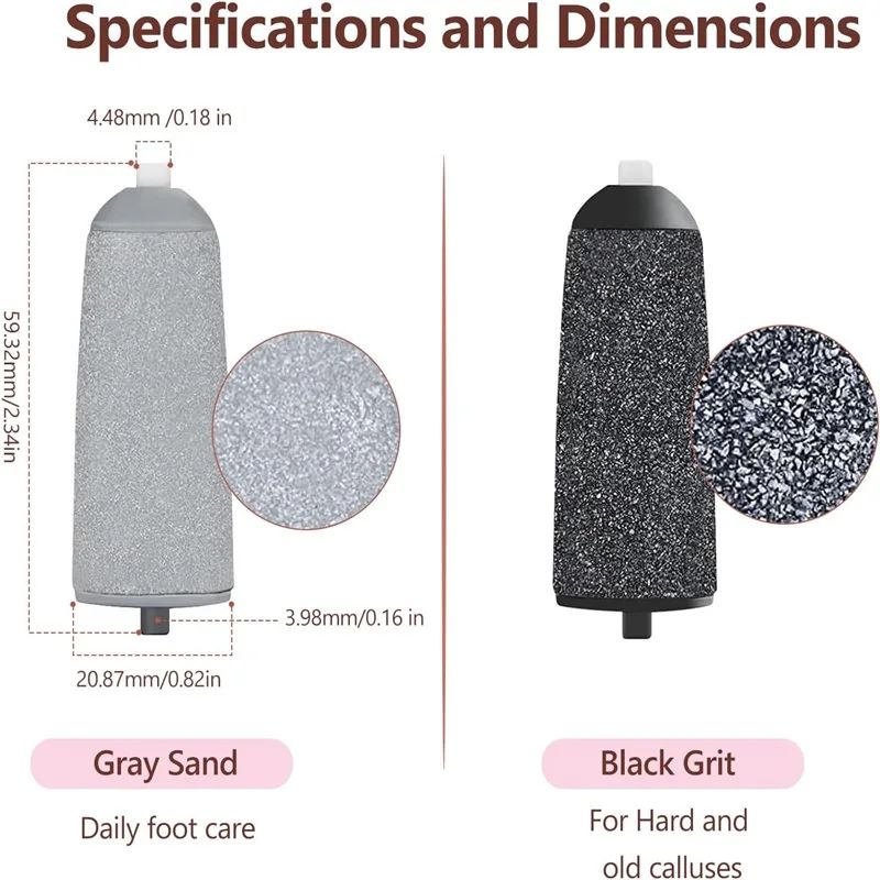 8 Pcs Electric Foot File Roller Head Replacements Pedicure Callus Remover Refill Wheels For Heel D 1