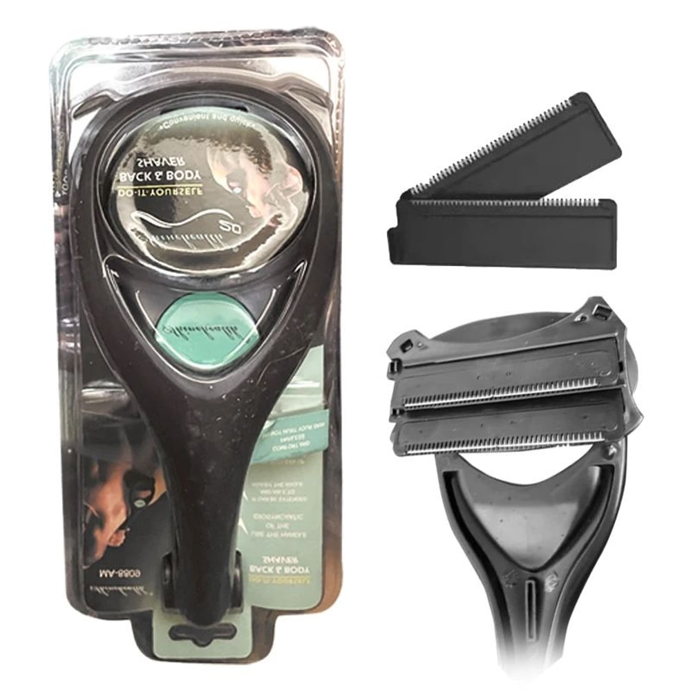 Mens Back Shaver With Long Handle Foldable Body Hair Remover Razor For Back Legs Chest 0