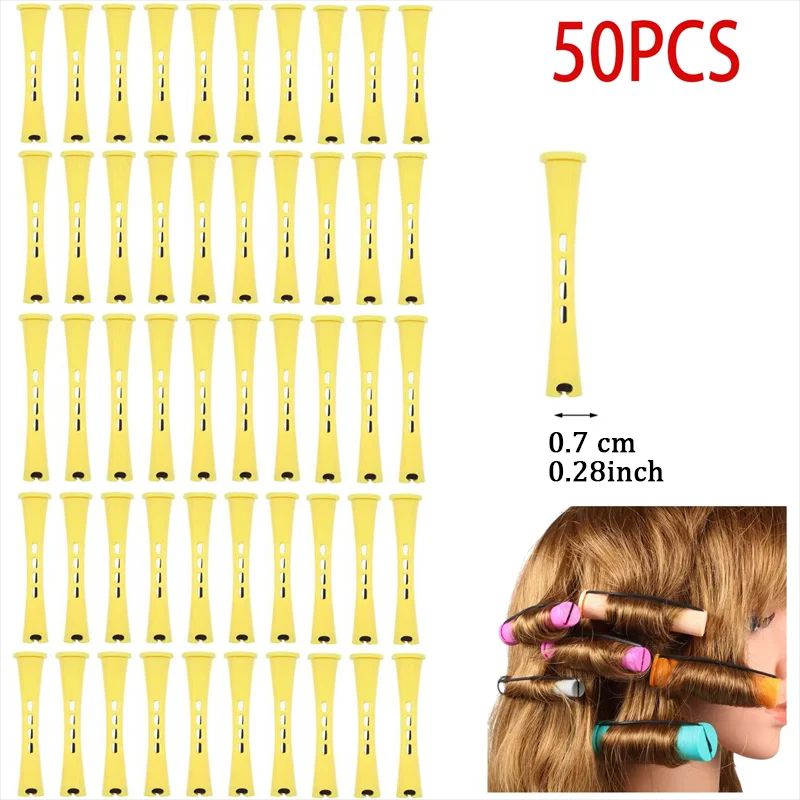 50 Pcs Cold Wave Perm Rods 5 Sizes Hair Rollers Curlers Set For DIY Perm Spiral Curls Voluminous 6