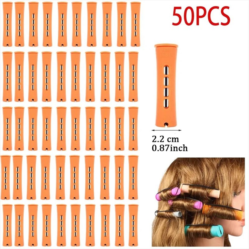 50 Pcs Cold Wave Perm Rods 5 Sizes Hair Rollers Curlers Set For DIY Perm Spiral Curls Voluminous 9