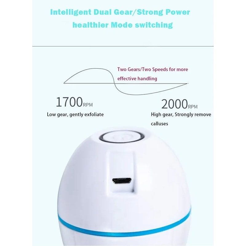 Rechargeable Electric Foot Grinder Callus Remover Pedicure Foot File Exfoliator For Hard Skin Dry 2