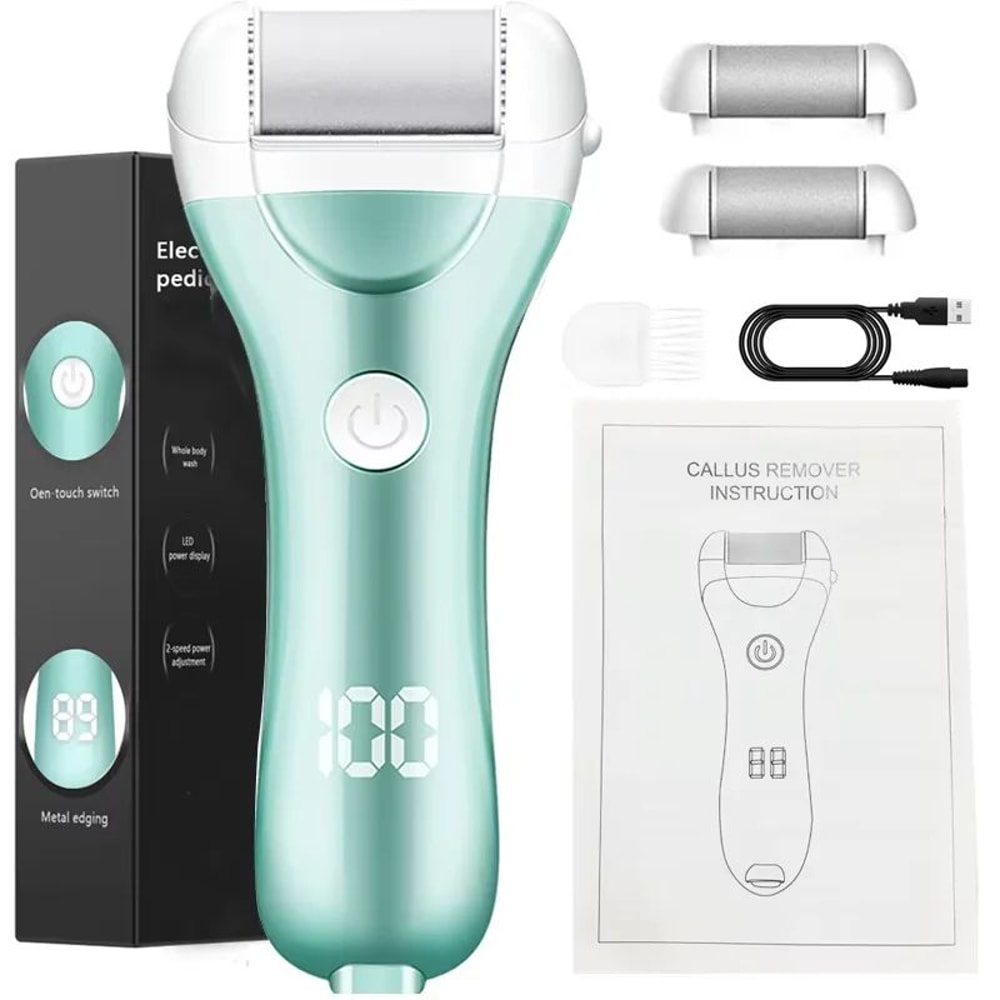 2 Pcs Portable Electric Foot File With Vacuum Adsorption Callus Remover Foot Grinder Pedicure San 8