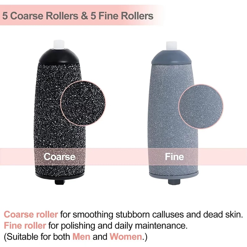 Electric Callus Remover For Feet Rechargeable Foot File Kit W 10 Replacement Roller Heads 3