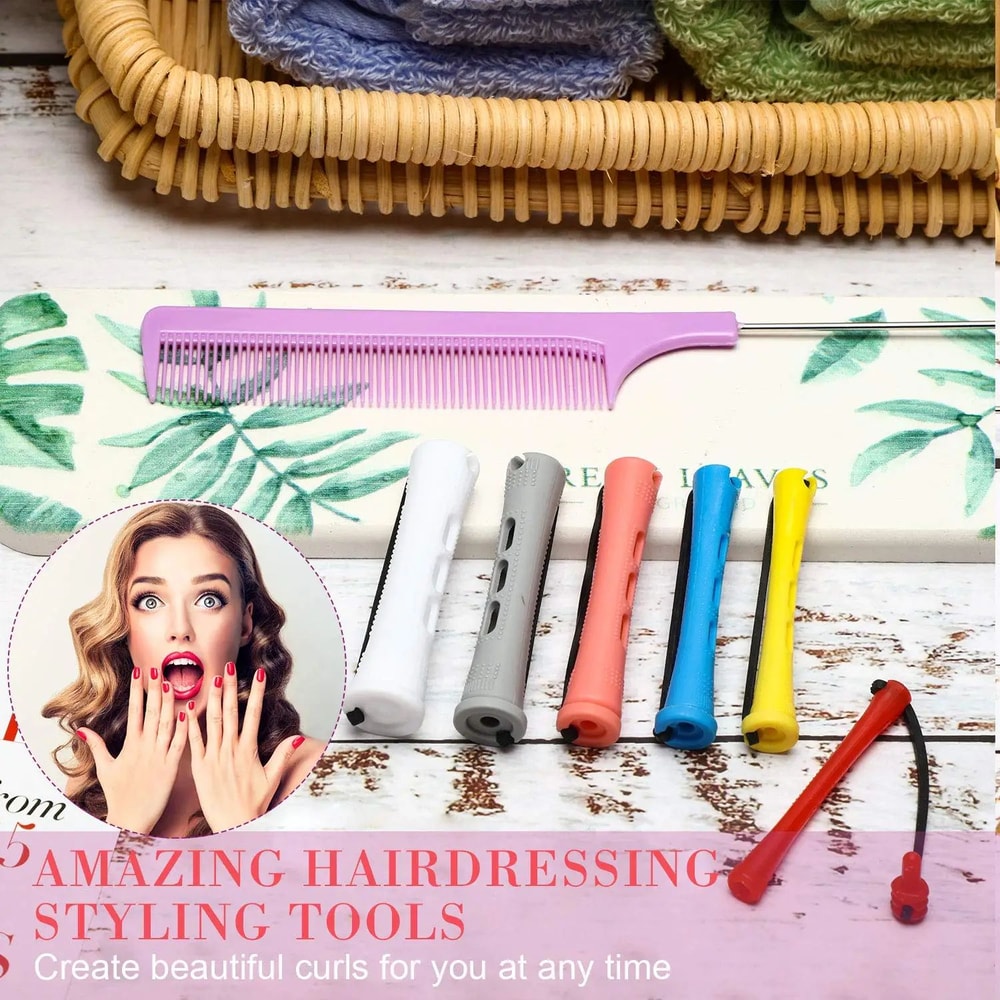 72 Pcs Hair Perm Rods Set 6 Sizes Cold Wave Perming Rod Curling Rollers For Short Hair And Steel T 5