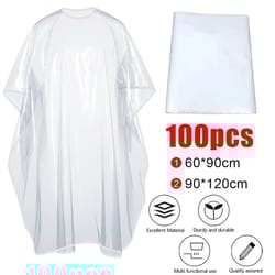 100 pcs disposable hair salon capes – waterproof pe barber cloth for haircut, coloring, perm and styling