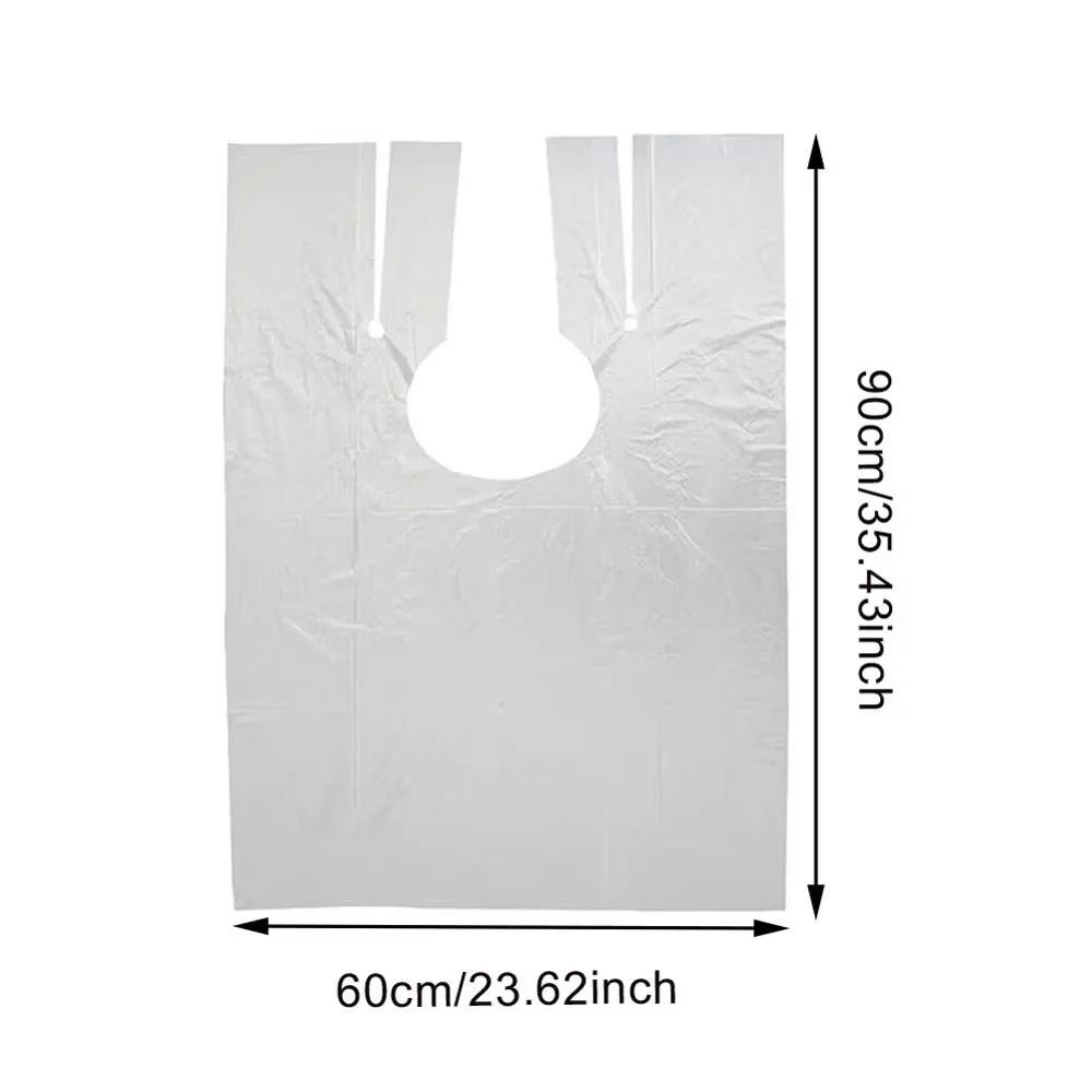 100 Pcs Disposable Hair Salon Capes Waterproof PE Barber Cloth For Haircut Coloring Perm And Styli 6