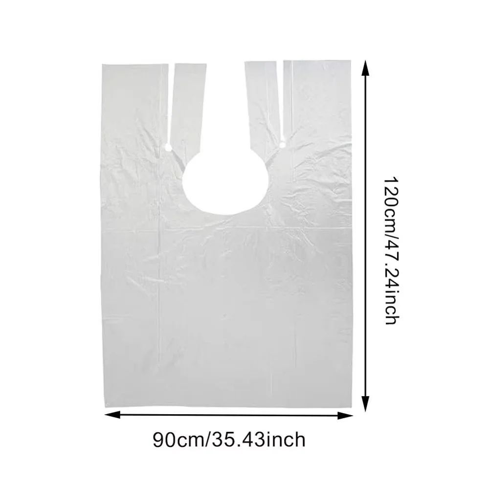 100 Pcs Disposable Hair Salon Capes Waterproof PE Barber Cloth For Haircut Coloring Perm And Styli 7