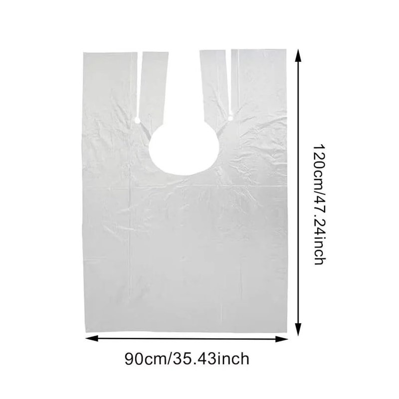 100 Pcs Disposable Hair Salon Capes Waterproof PE Barber Cloth For Haircut Coloring Perm And Styli 7