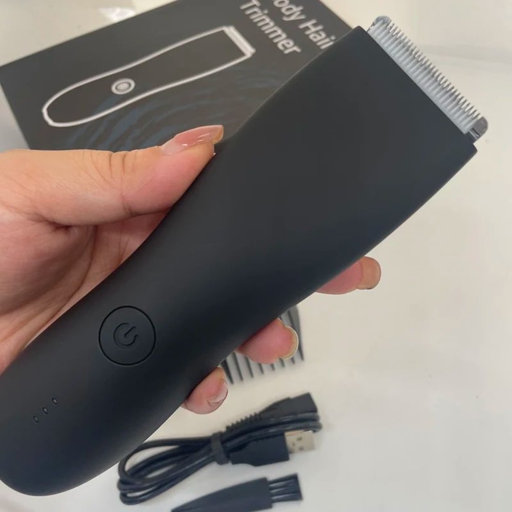 Mens Electric Groin Hair Trimmer Rechargeable Body Grooming Shaver For Pubic And Intimate Areas 2