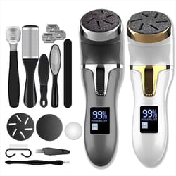 rechargeable electric foot rasp callus remover – ipx7 waterproof pedicure foot sander w/ 3 grinding heads for dead skin