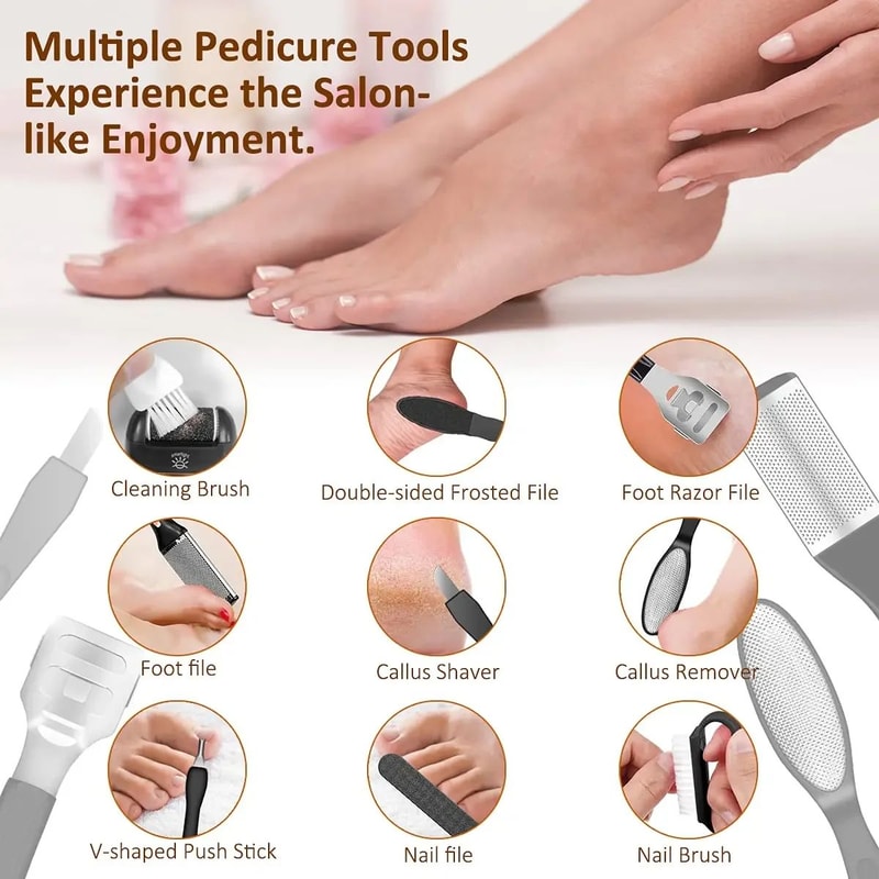 Rechargeable Electric Foot Rasp Callus Remover IPX7 Waterproof Pedicure Foot Sander W 3 Grinding H 5