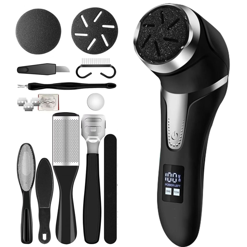 Rechargeable Electric Foot Rasp Callus Remover IPX7 Waterproof Pedicure Foot Sander W 3 Grinding H 7