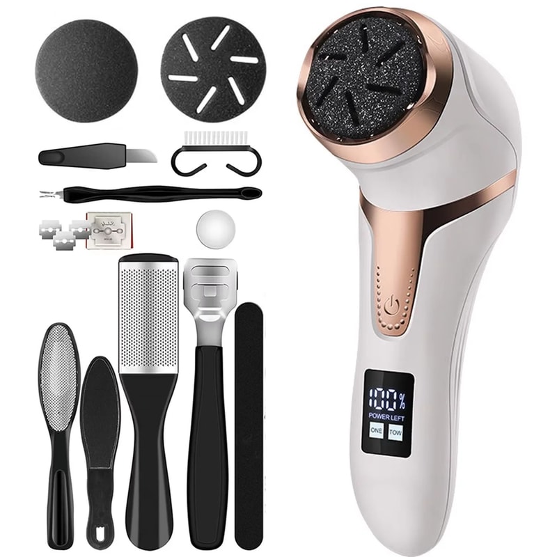 Rechargeable Electric Foot Rasp Callus Remover IPX7 Waterproof Pedicure Foot Sander W 3 Grinding H 8