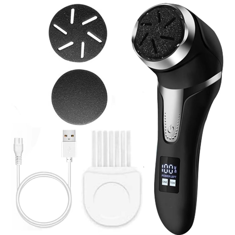 Rechargeable Electric Foot Rasp Callus Remover IPX7 Waterproof Pedicure Foot Sander W 3 Grinding H 9