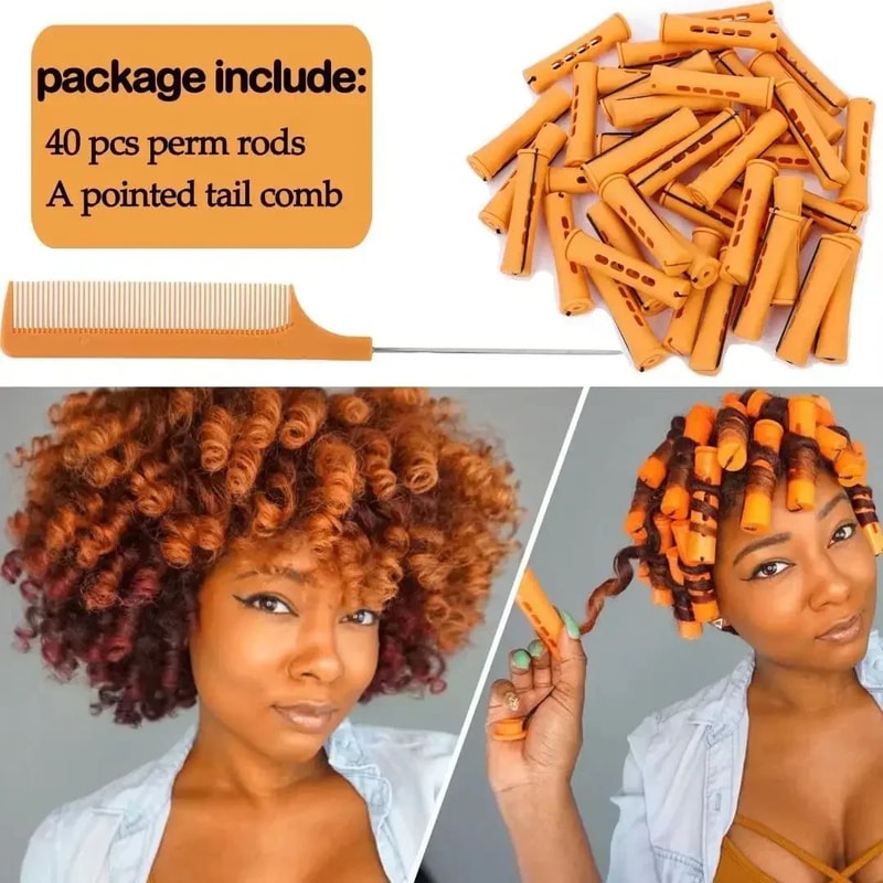 40Pcs Cold Wave Perm Rods Set Plastic Curling Rollers For Long Short Natural Hair DIY Hairdressin 2
