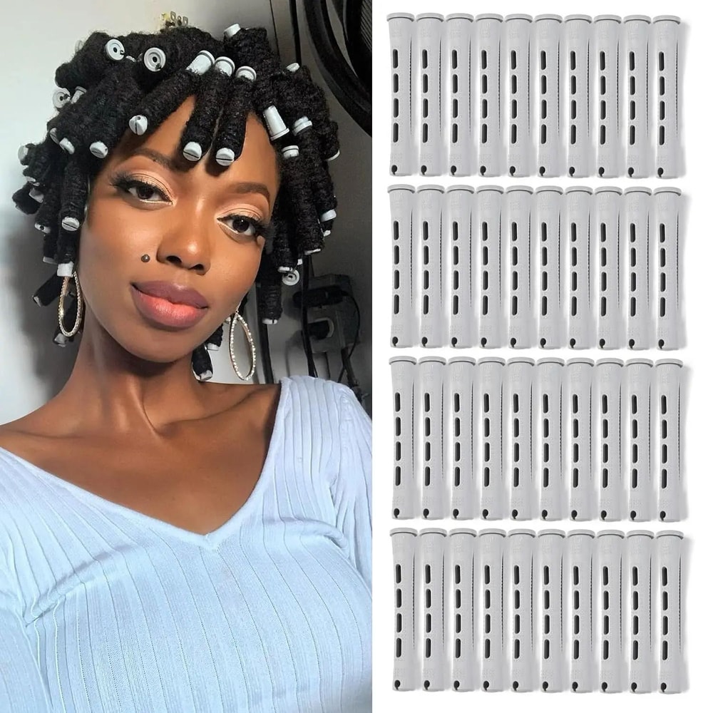 40Pcs Cold Wave Perm Rods Set Plastic Curling Rollers For Long Short Natural Hair DIY Hairdressin 6