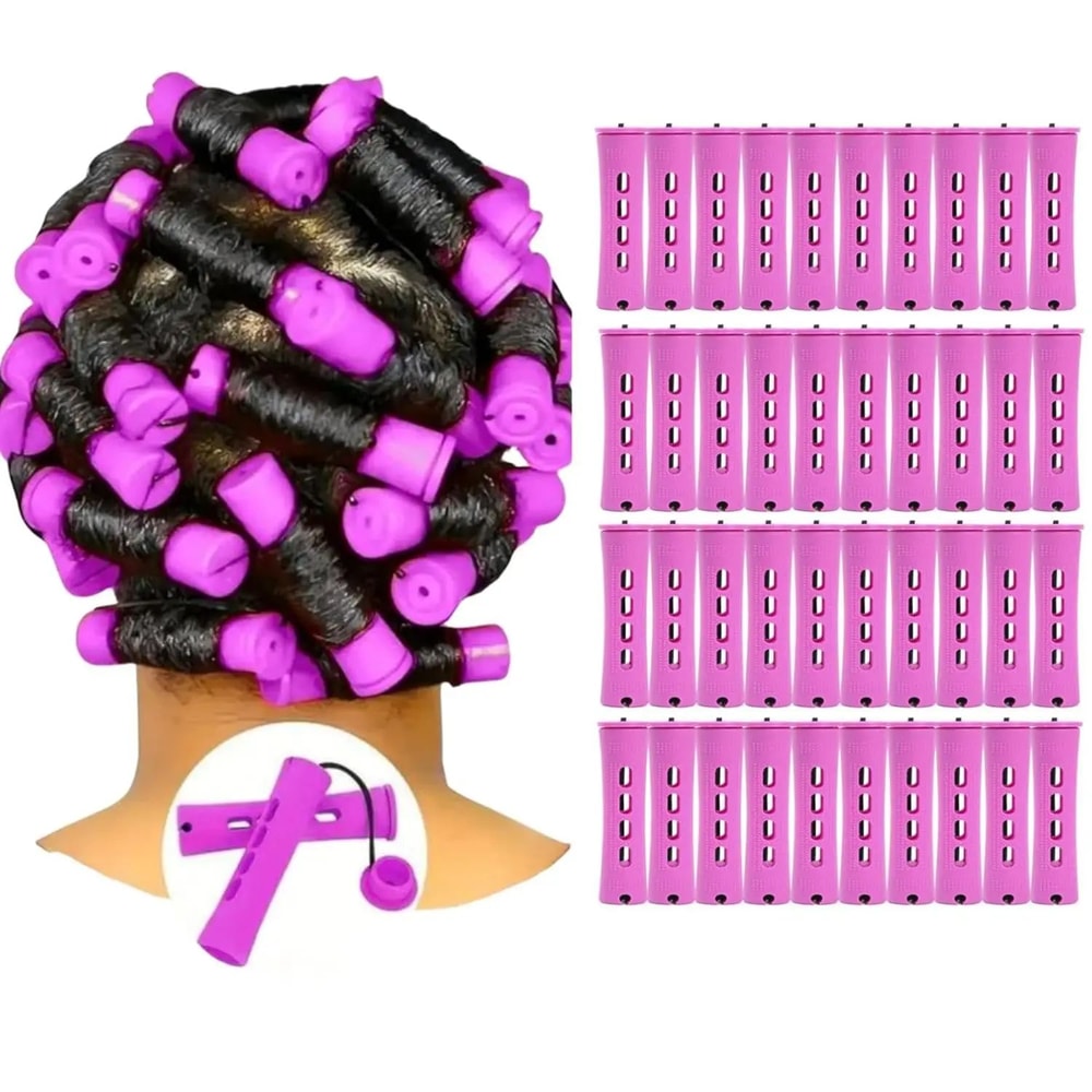40Pcs Cold Wave Perm Rods Set Plastic Curling Rollers For Long Short Natural Hair DIY Hairdressin 7