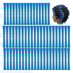 60 pcs small perm rods 0.35 in– blue hair rollers for natural hair, long & short hair , heatless curling & styling tool