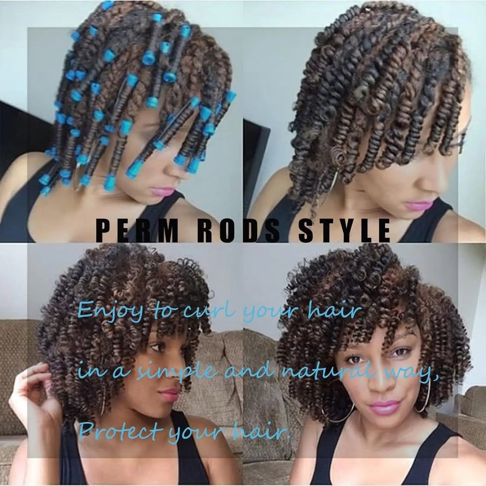 60 Pcs Small Perm Rods 035 In Blue Hair Rollers For Natural Hair Long Short Hair Heatless Curling 1
