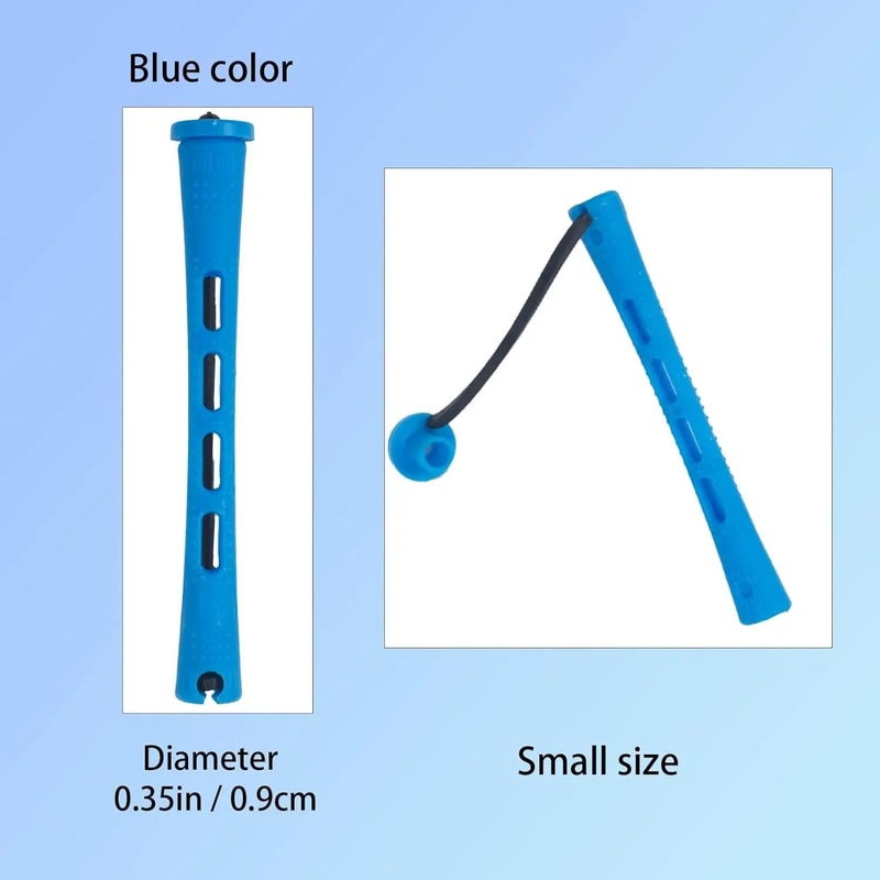 60 Pcs Small Perm Rods 035 In Blue Hair Rollers For Natural Hair Long Short Hair Heatless Curling 2