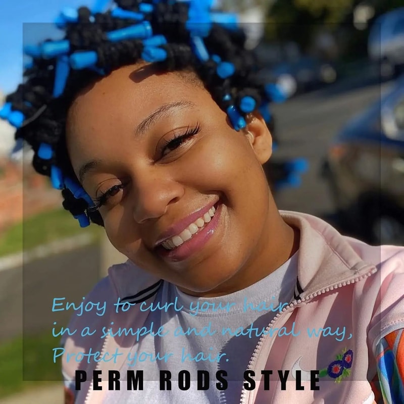 60 Pcs Small Perm Rods 035 In Blue Hair Rollers For Natural Hair Long Short Hair Heatless Curling 3