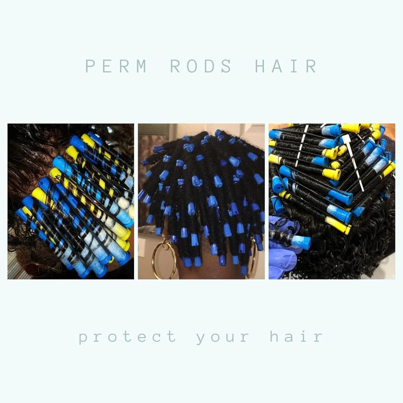 60 Pcs Small Perm Rods 035 In Blue Hair Rollers For Natural Hair Long Short Hair Heatless Curling 5