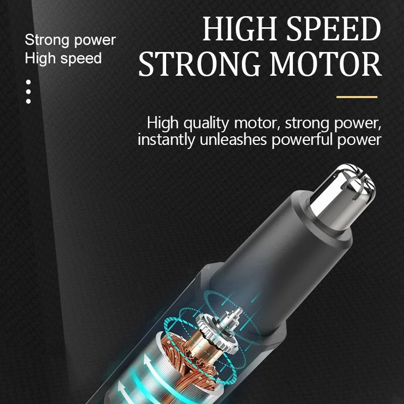 Rechargeable Electric Nose Ear Hair Trimmer TypeC Fast Charging Portable Facial Groomer For Eyebr