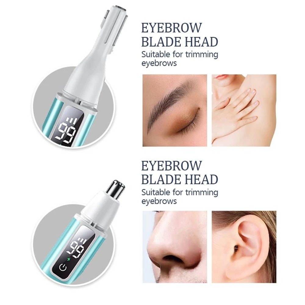 Rechargeable Electric Nose Ear Hair Trimmer TypeC Fast Charging Portable Facial Groomer For Eyebr