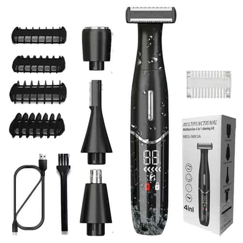 Mens Sensitive Area Grooming Trimmer – Precision Shaver for Bikini Line, Groin & Body | Safe Anti-Cut Pubic Hair Trimmer