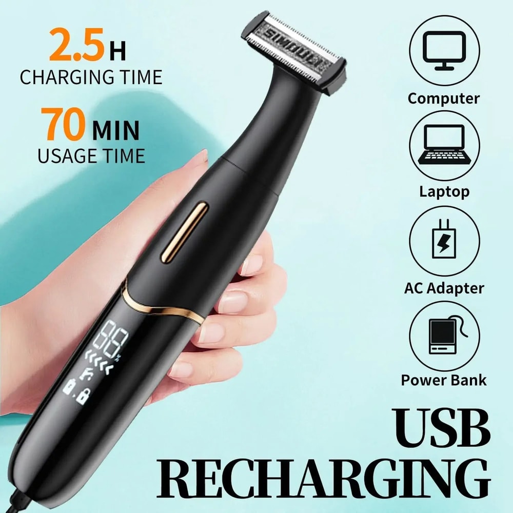 Mens Sensitive Area Grooming Trimmer Precision Shaver For Bikini Line Groin Body Safe AntiCut Pu 1