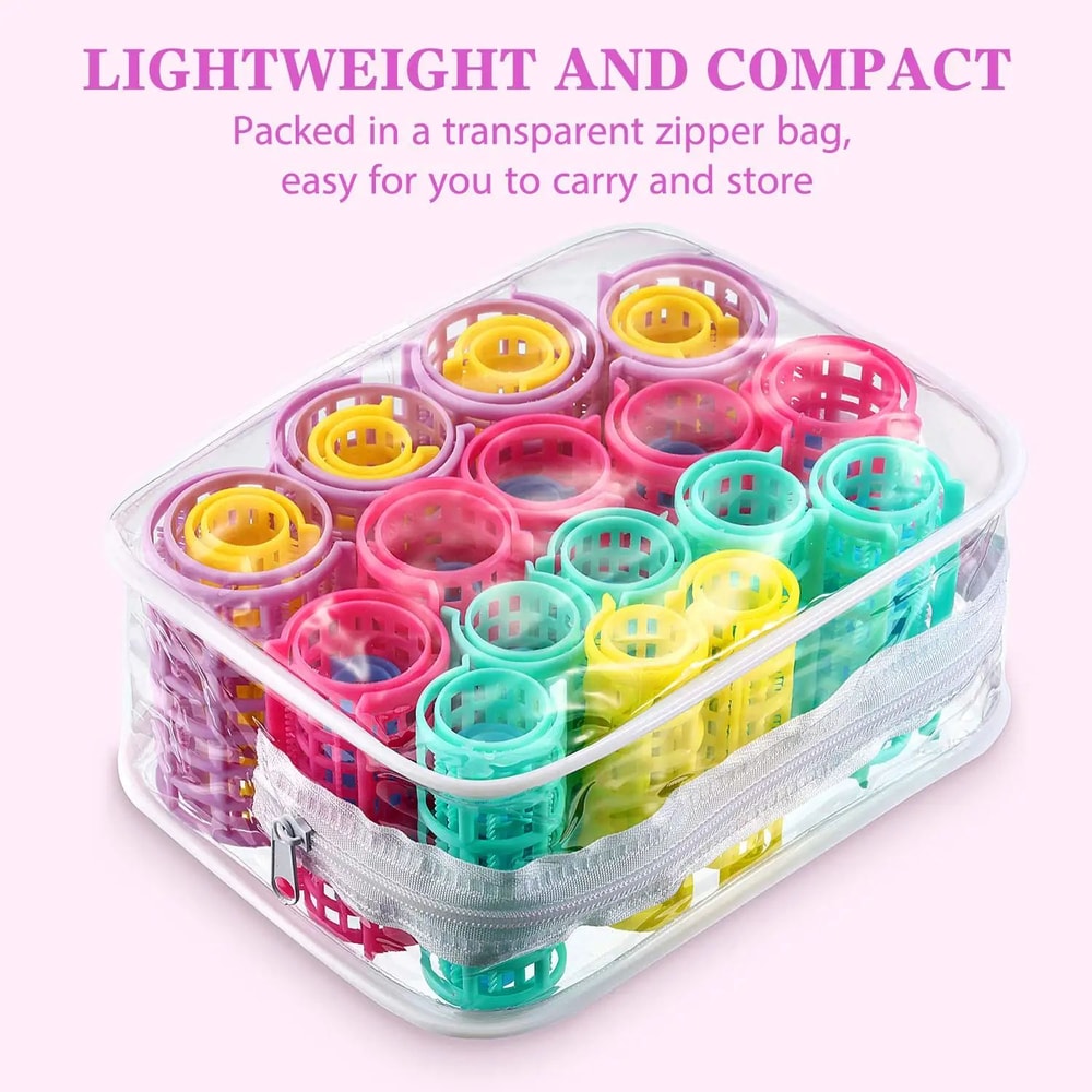 30 Pcs SelfGrip Hair Rollers SnapOn Plastic Curlers Set 5 Sizes Salon Volume Rollers For Heatless 5
