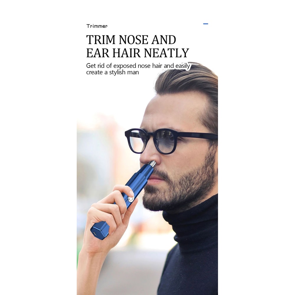 Mens Rechargeable Nose Hair Trimmer Electric Nose Ear Hair Shaver Safe Painless Precision Groomi 10