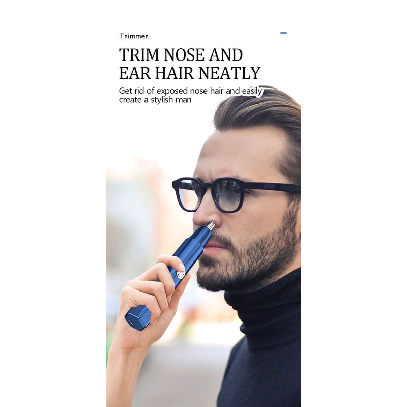 Mens Rechargeable Nose Hair Trimmer Electric Nose Ear Hair Shaver Safe Painless Precision Groomi 10