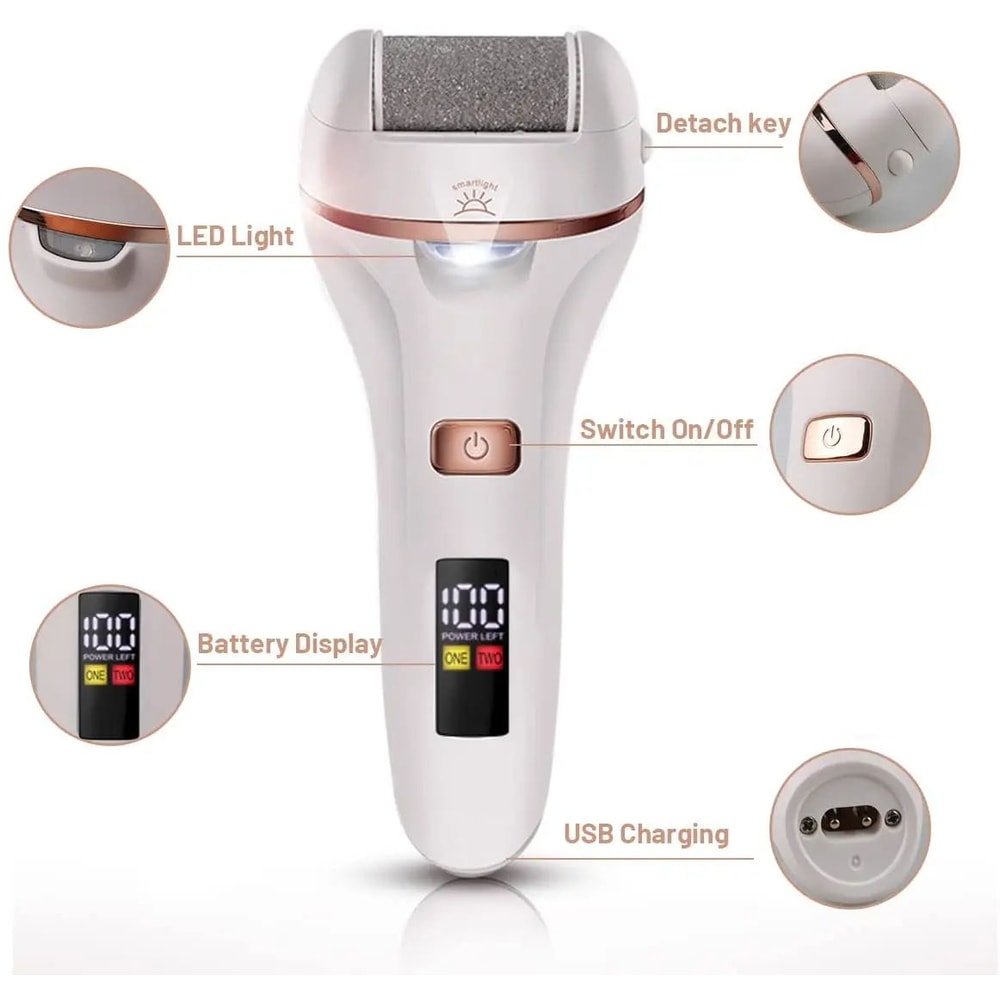 Waterproof Electric Foot Callus Remover USB Rechargeable Heel Grinder For Dead Skin Professional 11