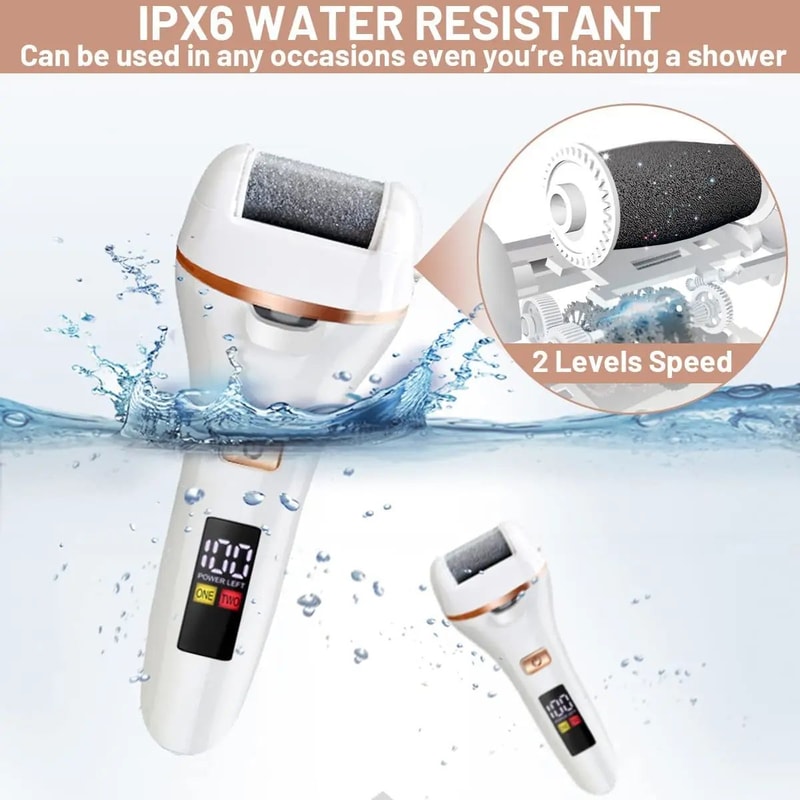 Waterproof Electric Foot Callus Remover USB Rechargeable Heel Grinder For Dead Skin Professional 13