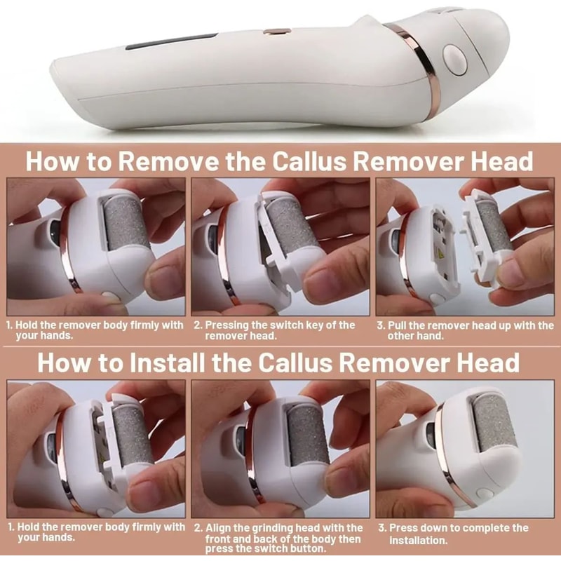 Waterproof Electric Foot Callus Remover USB Rechargeable Heel Grinder For Dead Skin Professional 14