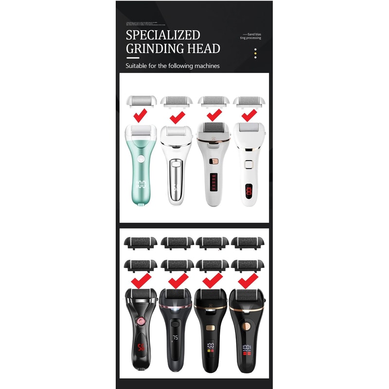 6 Pcs Foot Callus Remover Roller Refills Hard Skin Remover Replacement Heads For Cracked Heels Cal 7