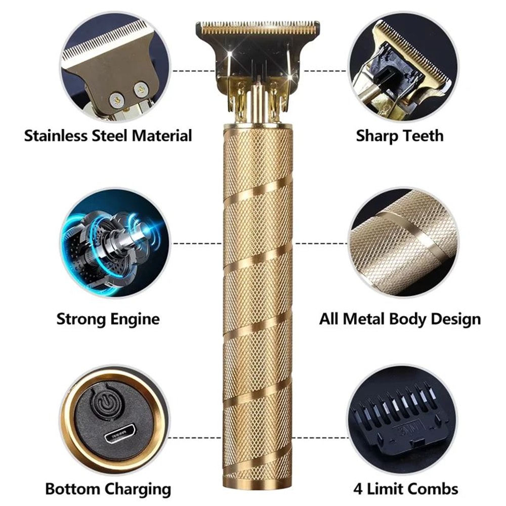 T9 Professional Hair Clipper Cordless USB Rechargeable Beard Hair Trimmer For Men Precision Barbe 1