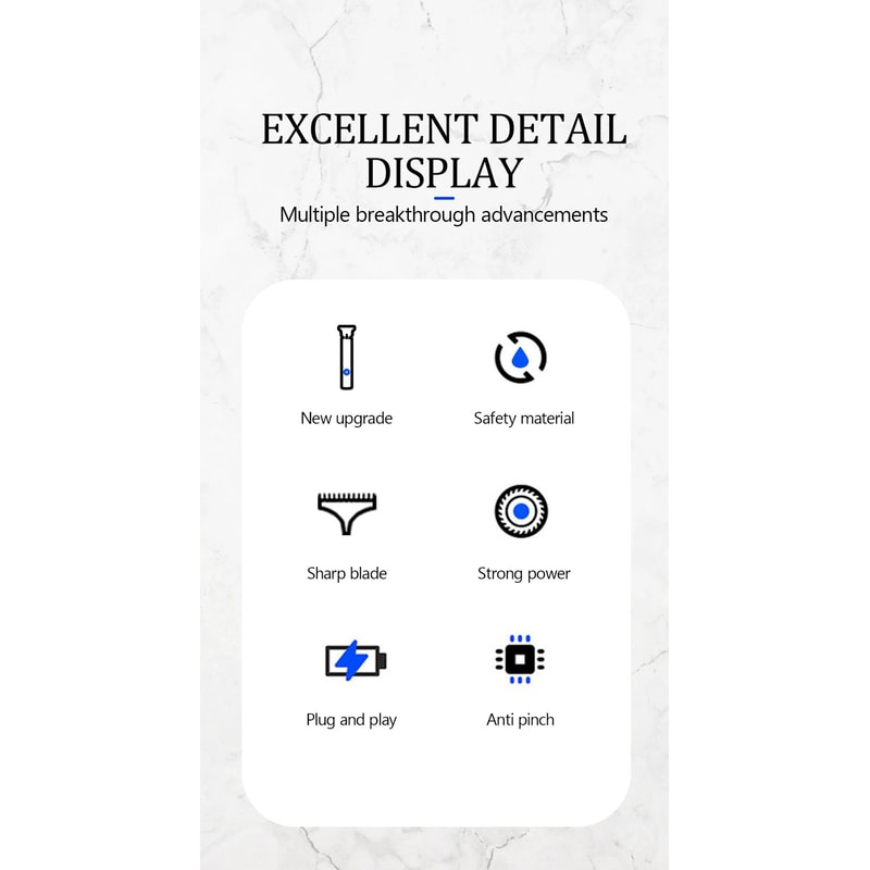 T9 Professional Hair Clipper Cordless USB Rechargeable Beard Hair Trimmer For Men Precision Barbe 7
