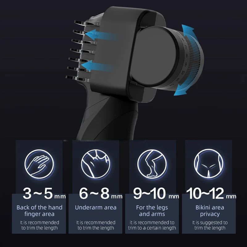 RESUXI T3 3in1 Mens Body Groomer Waterproof Electric Shaver For Full Body Pubic Hair Portable Tri 2