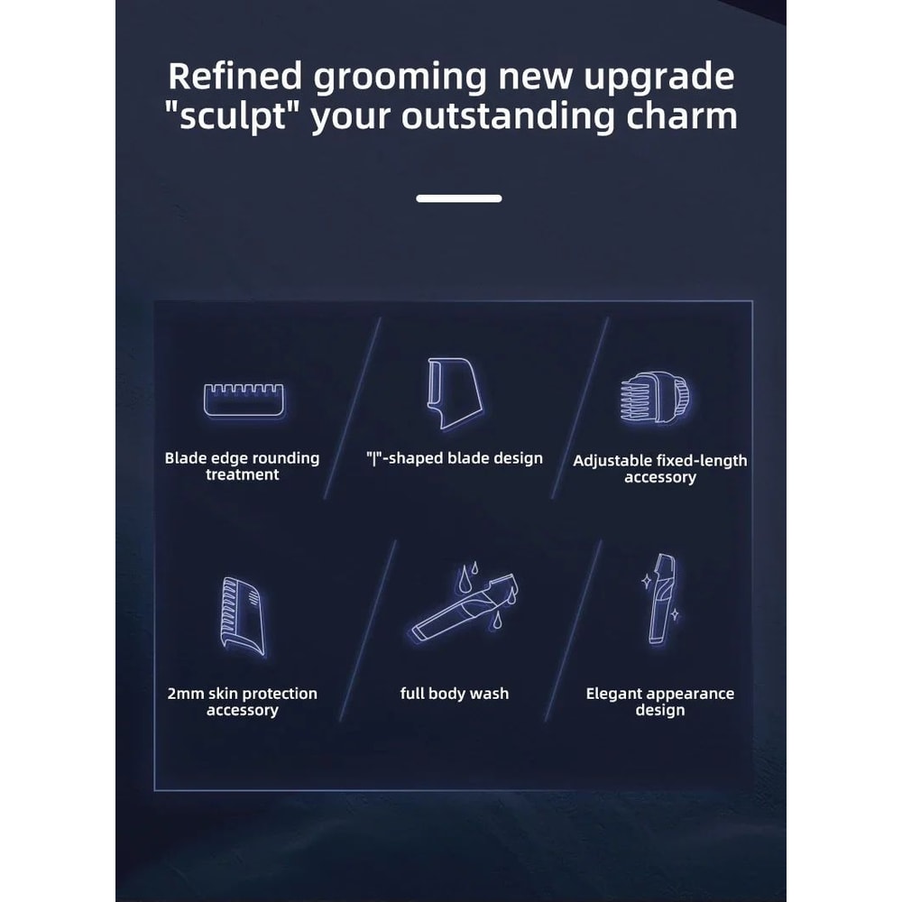 RESUXI T3 3in1 Mens Body Groomer Waterproof Electric Shaver For Full Body Pubic Hair Portable Tri 6