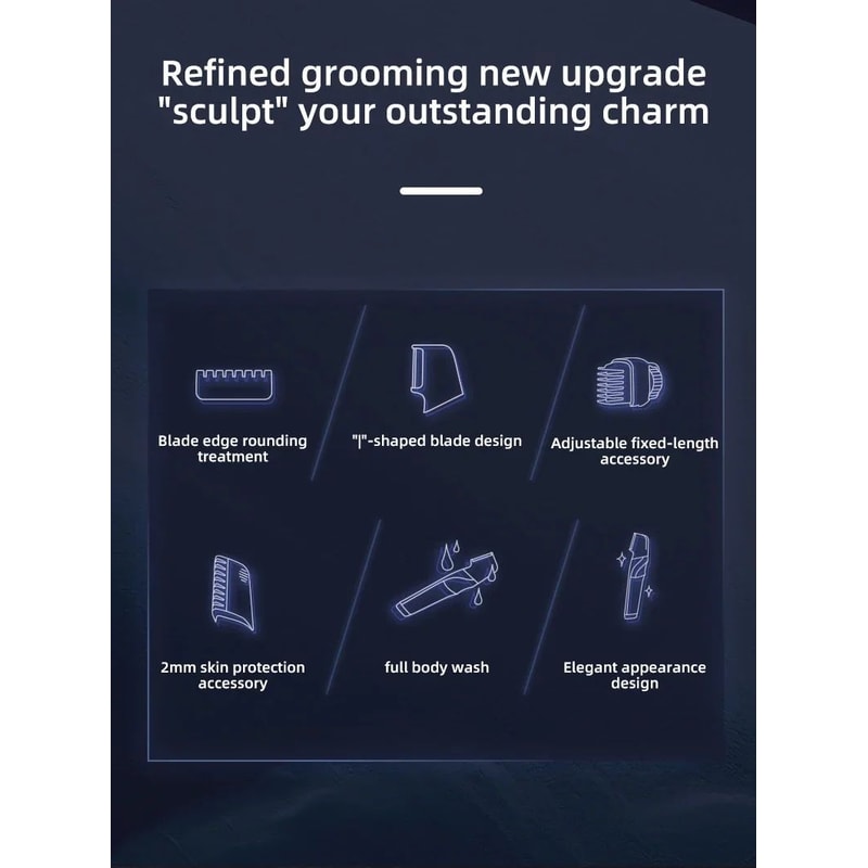 RESUXI T3 3in1 Mens Body Groomer Waterproof Electric Shaver For Full Body Pubic Hair Portable Tri 6