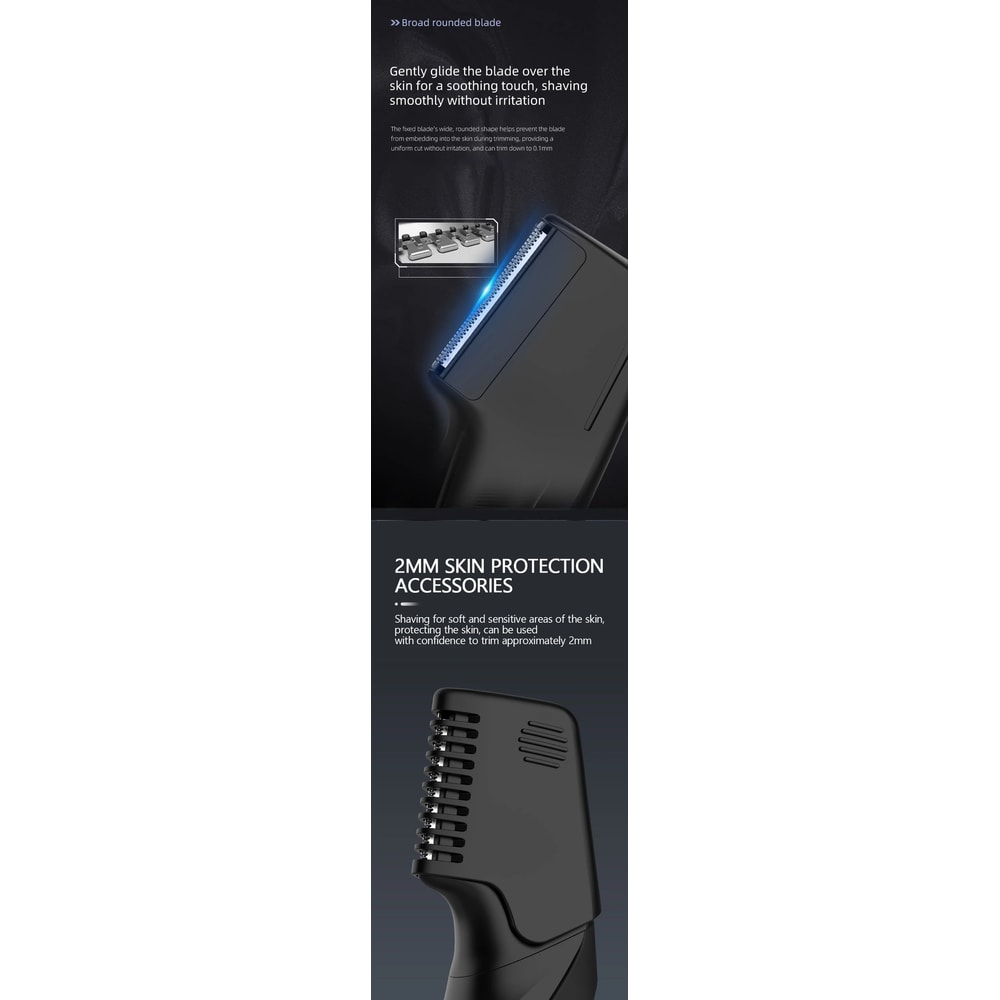 RESUXI T3 3in1 Mens Body Groomer Waterproof Electric Shaver For Full Body Pubic Hair Portable Tri 8