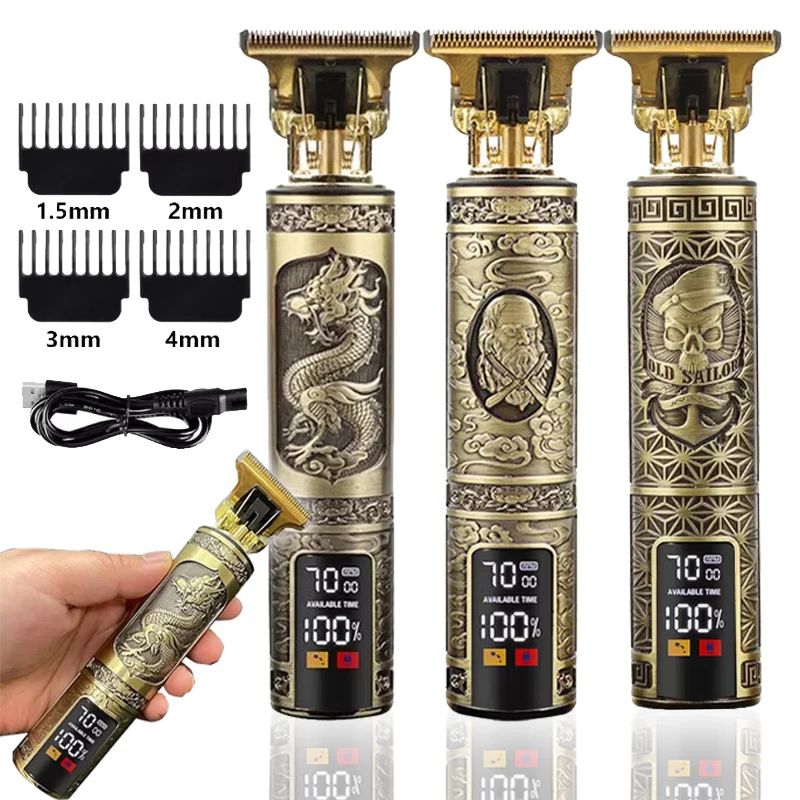 Mens T9 Electric Hair Trimmer Professional Barber Clipper For Haircuts Beard Shaping Precision C 2