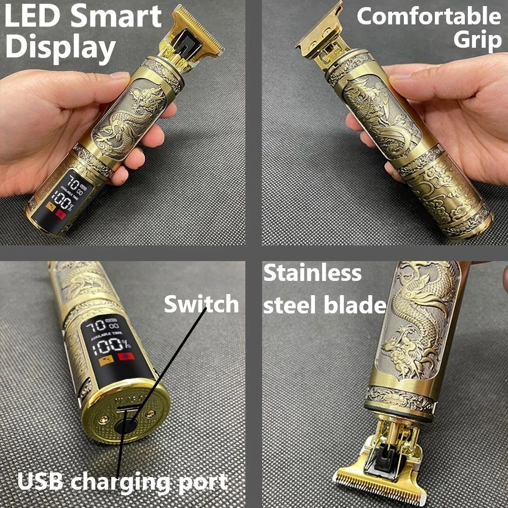 Mens T9 Electric Hair Trimmer Professional Barber Clipper For Haircuts Beard Shaping Precision C 3