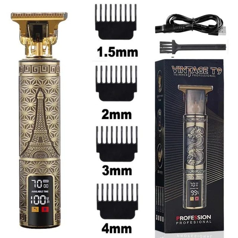 Mens T9 Electric Hair Trimmer Professional Barber Clipper For Haircuts Beard Shaping Precision C 8