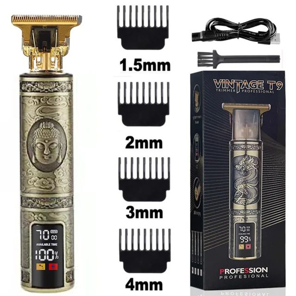 Mens T9 Electric Hair Trimmer Professional Barber Clipper For Haircuts Beard Shaping Precision C 9