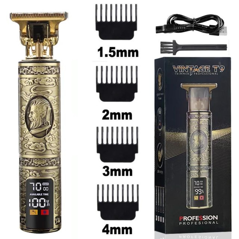 Mens T9 Electric Hair Trimmer Professional Barber Clipper For Haircuts Beard Shaping Precision C 10