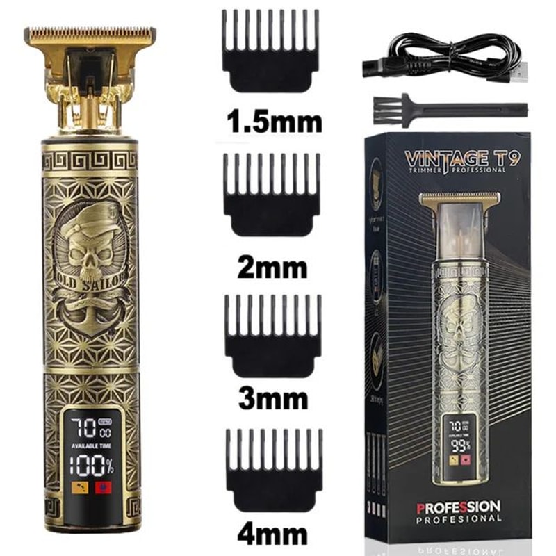 Mens T9 Electric Hair Trimmer Professional Barber Clipper For Haircuts Beard Shaping Precision C 14